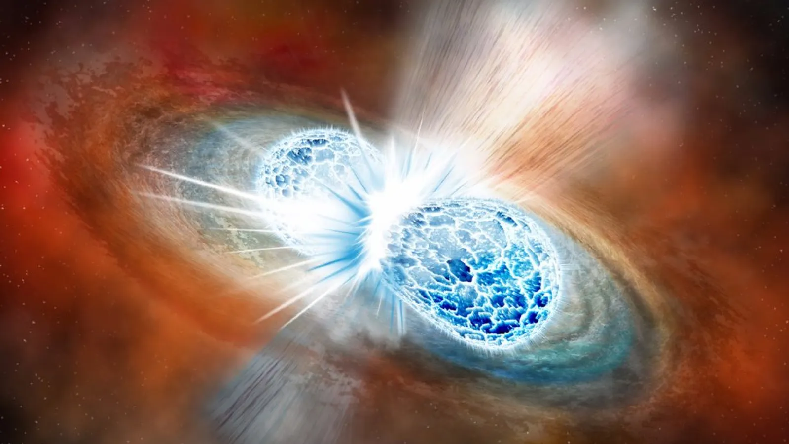 Artist's impression of a neutron-star merger (Courtesy: NASA)