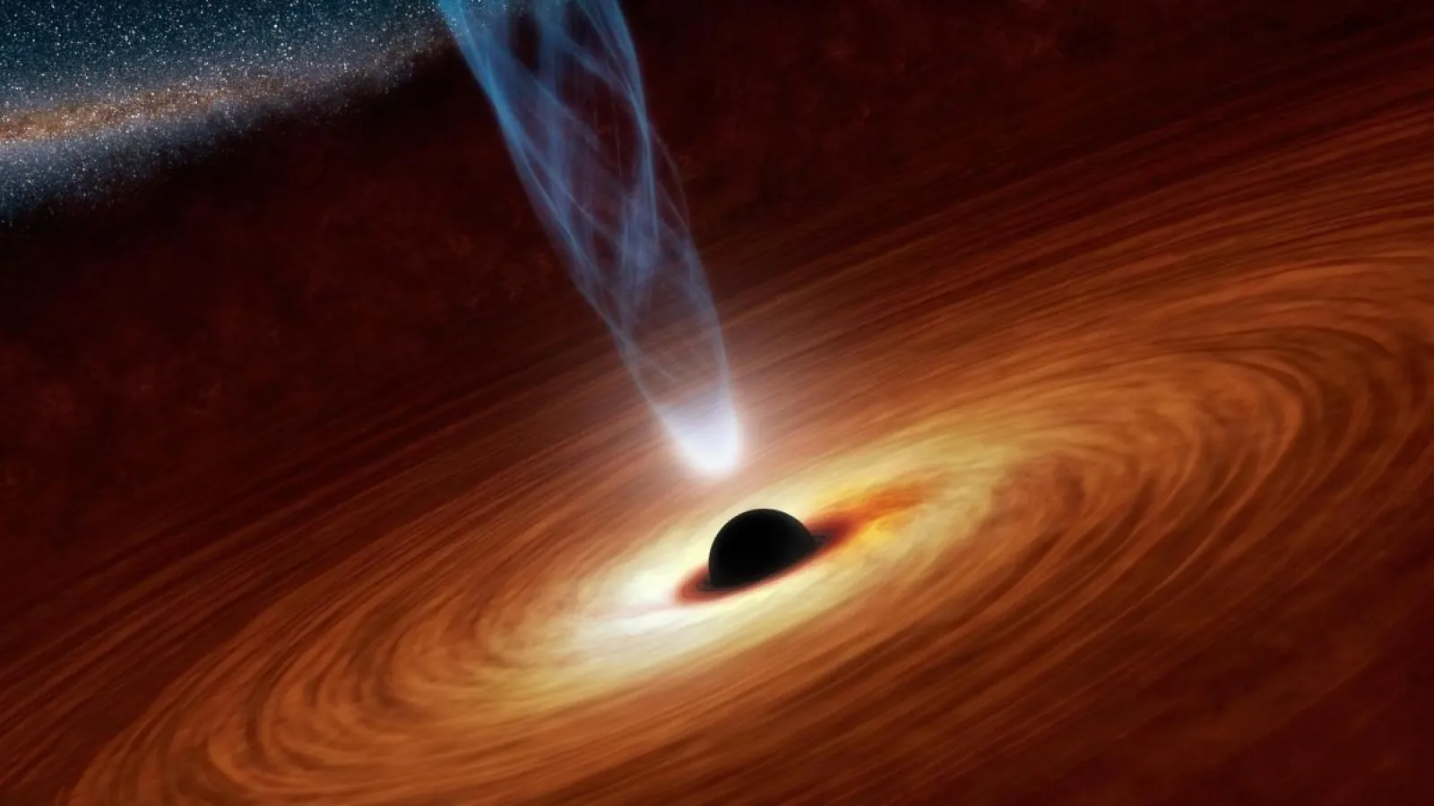 Artist rendition of a supermassive black hole (Image Credit: NASA/JPL-Caltech)